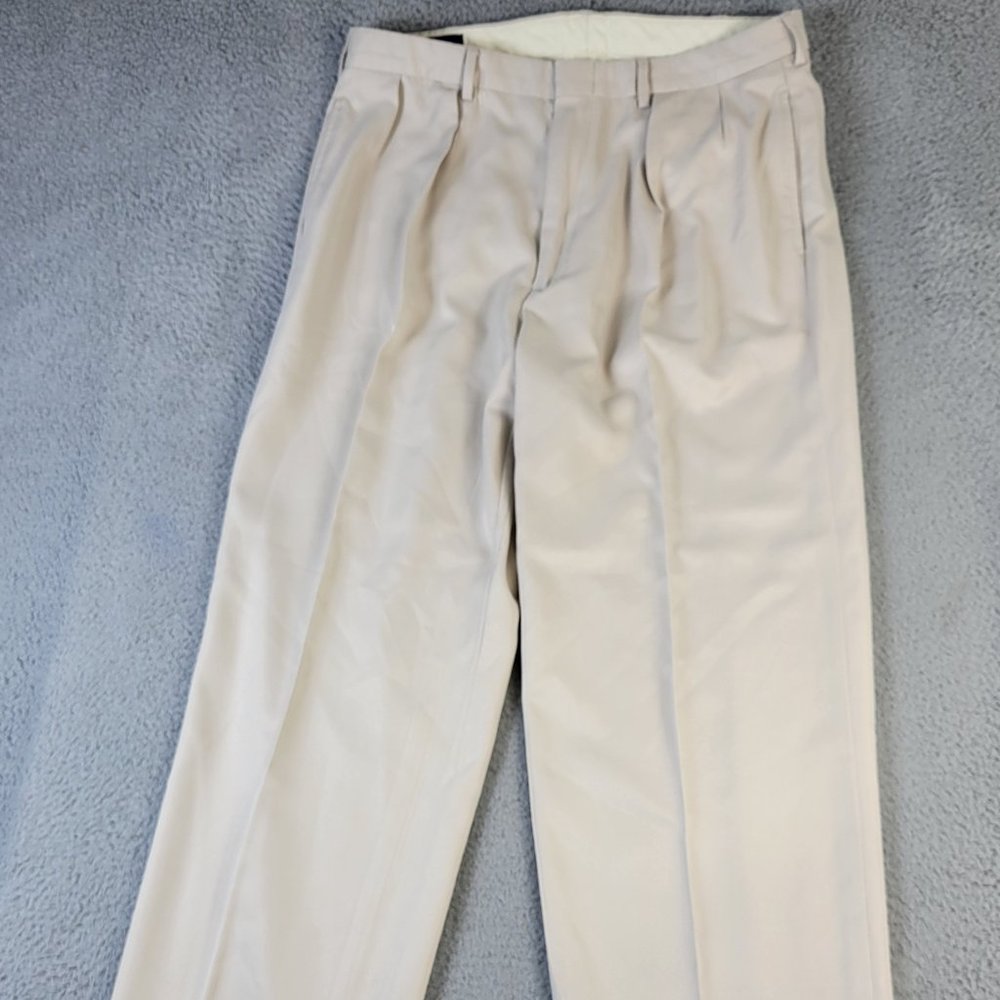 Polo Golf Ralph Lauren Pants Men's Size 35 x 32 Pleated Cuffed Beige - Picture 1 of 13